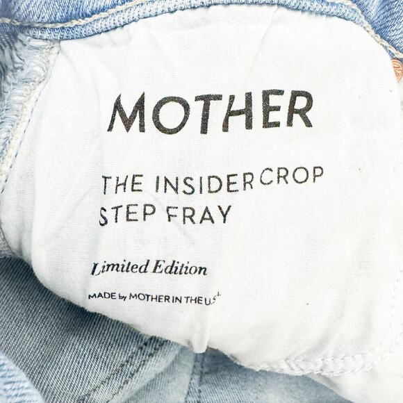 Mother The Insider Crop Step Fray Limited Edition Light Wash Denim Jeans Size 25 - Picture 7 of 11